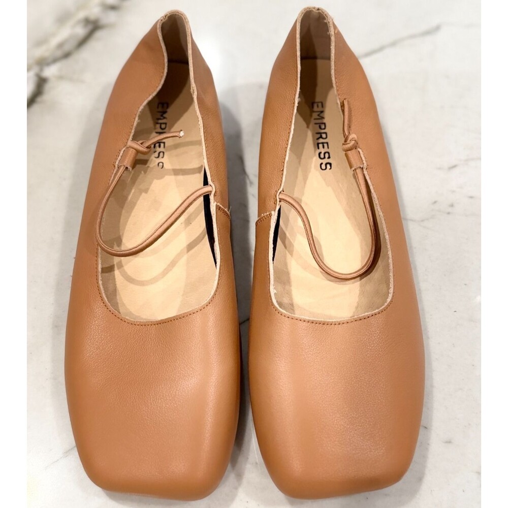 Empress Flats Womens 40 US 9 Mary Jane Square Toe Leather Tan Australia